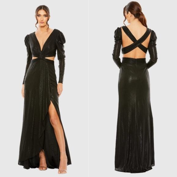 Mac Duggal Black Long Sleeve Gown - Picture 1 of 6